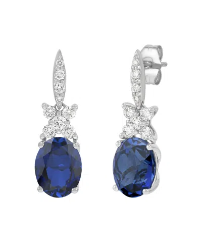 Grown With Love Lab-grown Ruby (4-1/5 Ct. T.w.) & Lab-grown Diamond (1/2 Ct. T.w.) Drop Earrings In 14k Yellow Gold In Lab-grown Sapphire