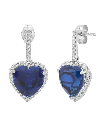Grown With Love Lab-grown Ruby (8-9/10 Ct. T.w.) & Lab-grown Diamond (1/2 Ct. T.w.) Drop Earrings In 14k Yellow Gold In Lab-grown Sapphire