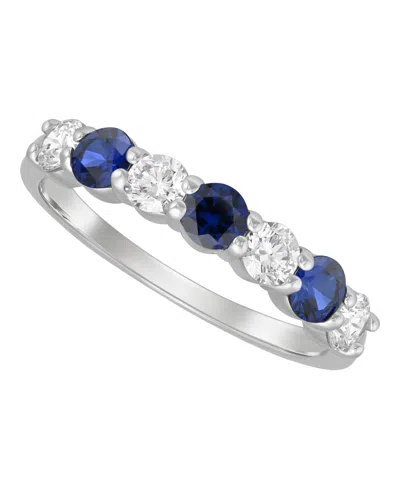 Grown With Love Lab-grown Sapphire (3/8 Ct. T.w.) & Lab-grown Diamond (1/2 Ct. T.w.) Ring In 10k White Gold (also Av