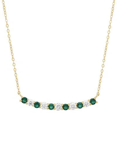 Grown With Love Lab-grown Sapphire (7/8 Ct. T.w.) & Lab-grown Diamond (5/8 Ct. T.w.) Necklace In 10k White Gold (als In Emerald