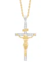 Grown With Love Men's Lab Grown Diamond Crucifix 22" Pendant Necklace (1/3 Ct. T.w.) In 10k Gold In Two-tone