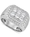 Grown With Love Men's Lab Grown Diamond Halo Octagon Cluster Ring (2 Ct. T.w.) In 10k White Gold In White Gold