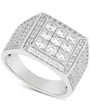 Grown With Love Men's Lab Grown Diamond Square Cluster Ring (2 Ct. T.w.) In 10k Gold In White Gold