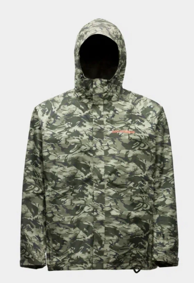 Pre-owned Grundens Charter Gore-tex Jacket Waterproof Fishing Refraction Green Camo