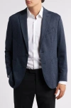 Gruner 1949 Alfi Herringbone Knit Sport Coat In Blue