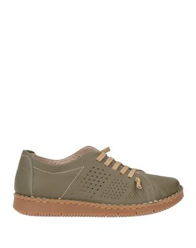 Grünland Woman Sneakers Military Green Size 10 Leather