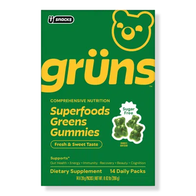 Gruns Adults Sugar Free Superfood Greens Multivitamin Gummies In Transparent