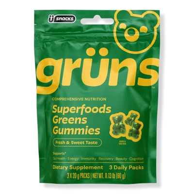 Gruns Adults Superfood Greens Multivitamin Gummies - 3 Pack In Transparent