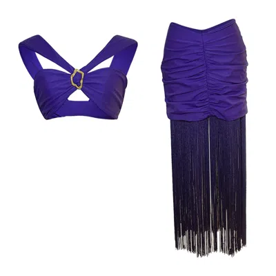 Gsaints Apparel Pink / Purple Alessia Skirt Set In Pink/purple