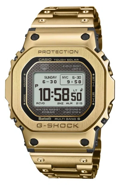 G-shock Full Metal 5000 Series Solar Digital Bluetooth Bracelet Watch, 49.3mm × 43.6mm In Gold