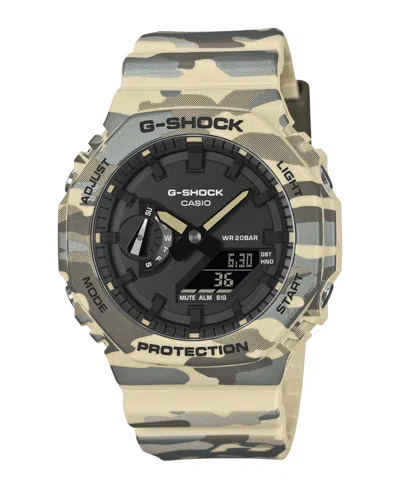 G-shock Men's Analog Digital Tan Camo Resin Watch 45.4mm