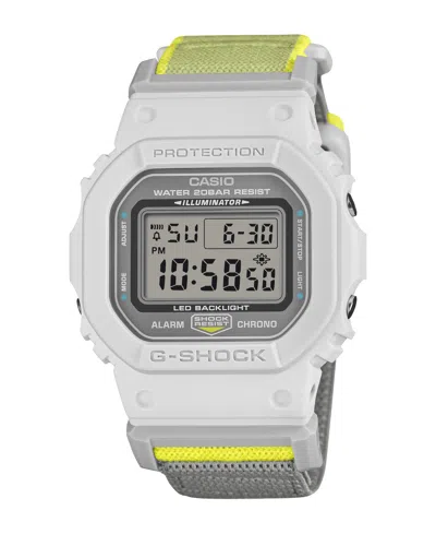 G-shock Men's Japanese Quartz Digital Gray And Yellow Cloth Watch 42.8mm