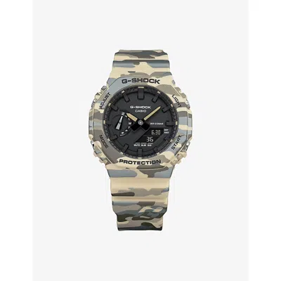 G-shock Mens Taupe/green  2100 Series Camouflage Origami Pattern Watch In Multi