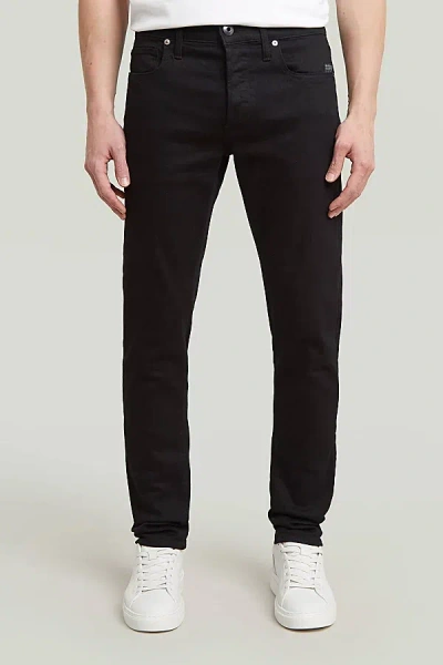 G-star 3301 Slim Jeans In Pitch Black, Men's At Urban Outfitters