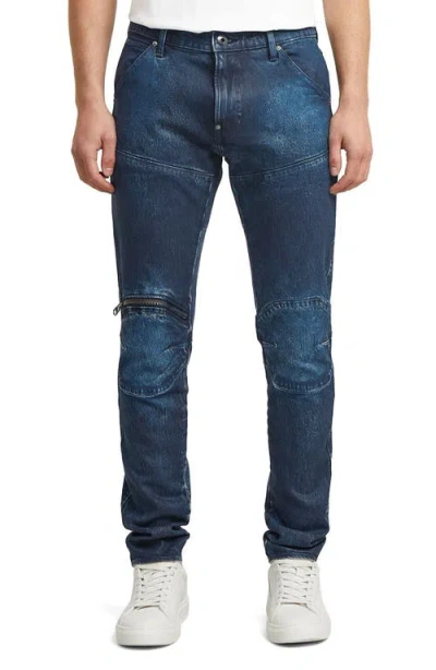 G-star 3d Zip Knee Skinny Jeans In Blue