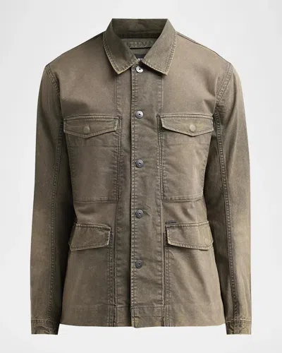 G-star 4-pocket Cotton Twill Overshirt In Neutral
