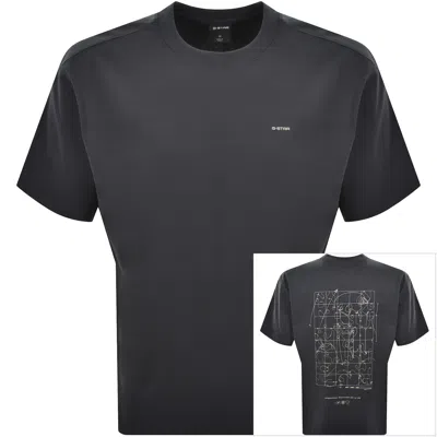 G-star Back Graphic T Shirt Petrol Blue In Black