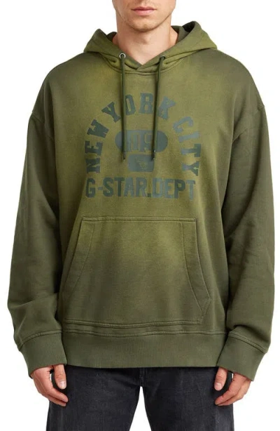 G-star Logo Graphic Hoodie In Green