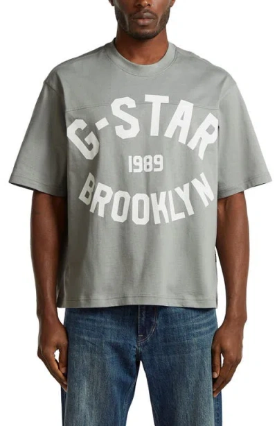 G-star Logo Graphic T-shirt In Gray