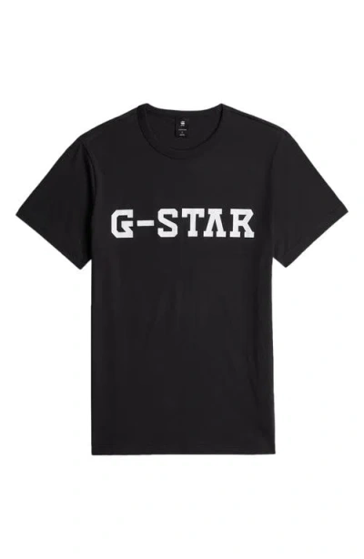 G-star Logo Organic Cotton Graphic T-shirt In Black