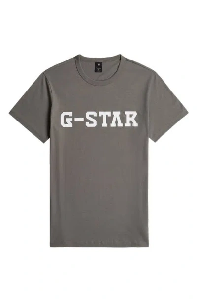 G-star Logo Organic Cotton Graphic T-shirt In Gray