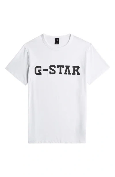 G-star Logo Organic Cotton Graphic T-shirt In White