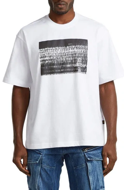 G-star Loose Fit Photo Print Organic Cotton Graphic T-shirt In White