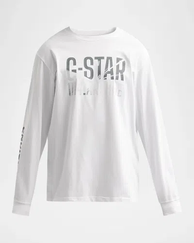 G-star Men's Photo Print Relaxed Long-sleeve T-shirt In White