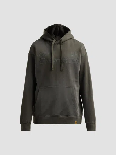G-star Men's Embro Sprayed Relaxed Hoodie In Asphalt