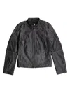 G-star Men's Leather Biker Jacket In Black
