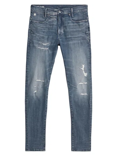 G-star Men's Staq 3d Mid-rise Slim-fit Jeans In Blue