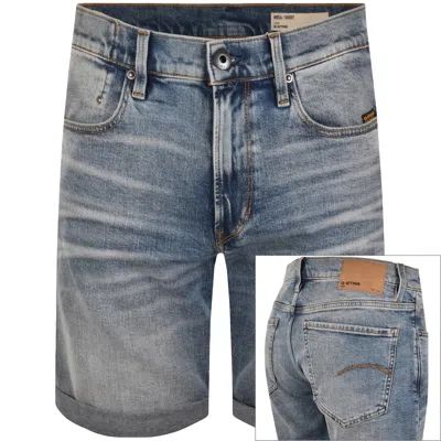 G-star Mosa Denim Shorts Light Indigo Blue In Yellow