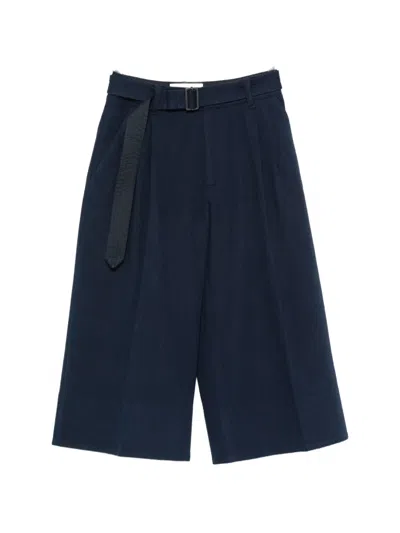 G-star Raw Belted Pleated Culottes In Blue