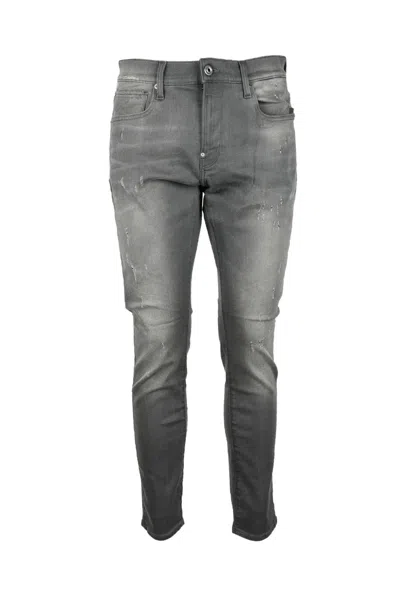 G-star Raw Grey Tapered Denim Jeans In Transparent