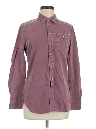 Pre-owned G-star Raw Long Sleeve Button Down Shirt In Burgundy