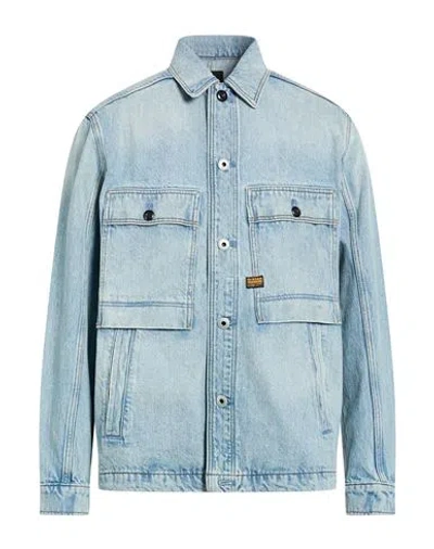 G-star Raw Man Denim Outerwear Blue Size Xxl Cotton, Recycled Cotton