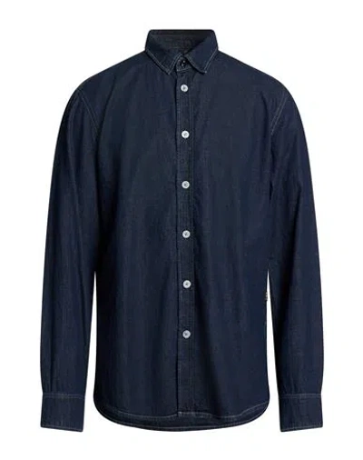 G-star Raw Man Denim Shirt Blue Size M Organic Cotton, Linen