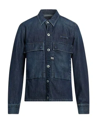 G-star Raw Man Denim Shirt Blue Size Xl Organic Cotton