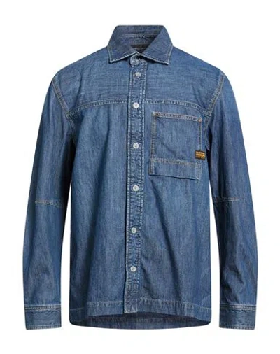 G-star Raw Man Denim Shirt Blue Size Xxl Cotton