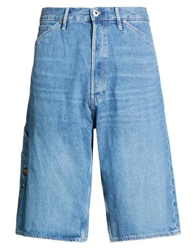 G-star Raw Man Denim Shorts Blue Size 34 Cotton, Recycled Cotton