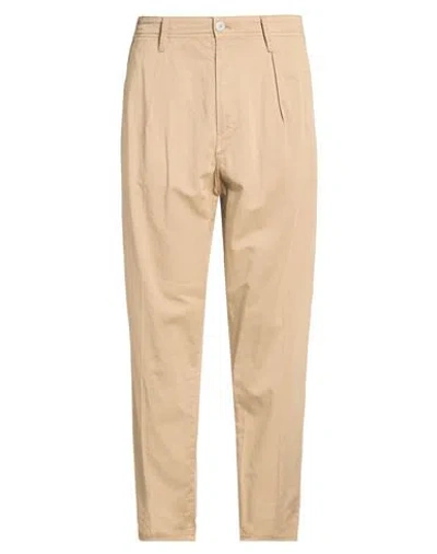 G-star Raw Man Pants Camel Size 34w-32l Cotton, Linen, Organic Cotton, Recycled Polyester In Multi