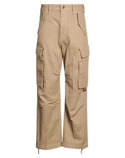 G-star Raw Man Pants Khaki Size 28w-30l Cotton, Recycled Cotton In Beige