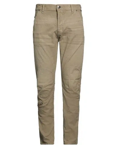 G-star Raw Man Pants Military Green Size 34w-32l Cotton, Recycled Cotton, Elastane In Brown