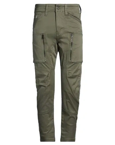 G-star Raw Man Pants Military Green Size 36w-32l Cotton, Elastane