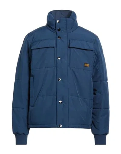 G-star Raw Man Puffer Deep Teal Size Xxl Recycled Polyester, Cotton, Polyester, Elastane In Blue