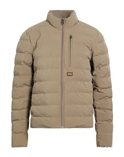 G-star Raw Man Puffer Military Green Size Xl Polyester, Sorona In Brown