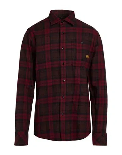 G-star Raw Man Shirt Burgundy Size Xxl Cotton