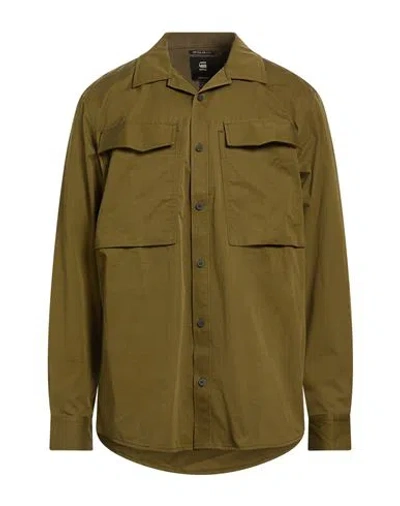 G-star Raw Man Shirt Military Green Size Xl Cotton