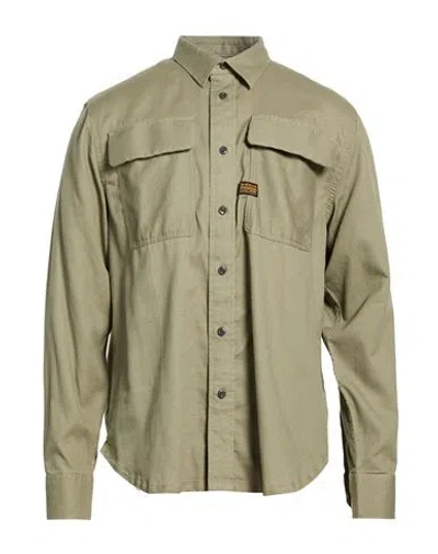 G-star Raw Man Shirt Sage Green Size S Cotton, Linen