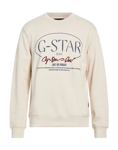 G-star Raw Man Sweatshirt Beige Size Xl Organic Cotton In Neutral